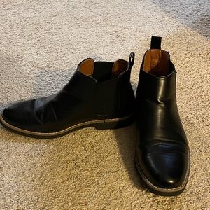 Black Leather Chelsea Boots